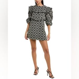 En Saison Embroidered Denim Mini Dress Size M New Without Tag